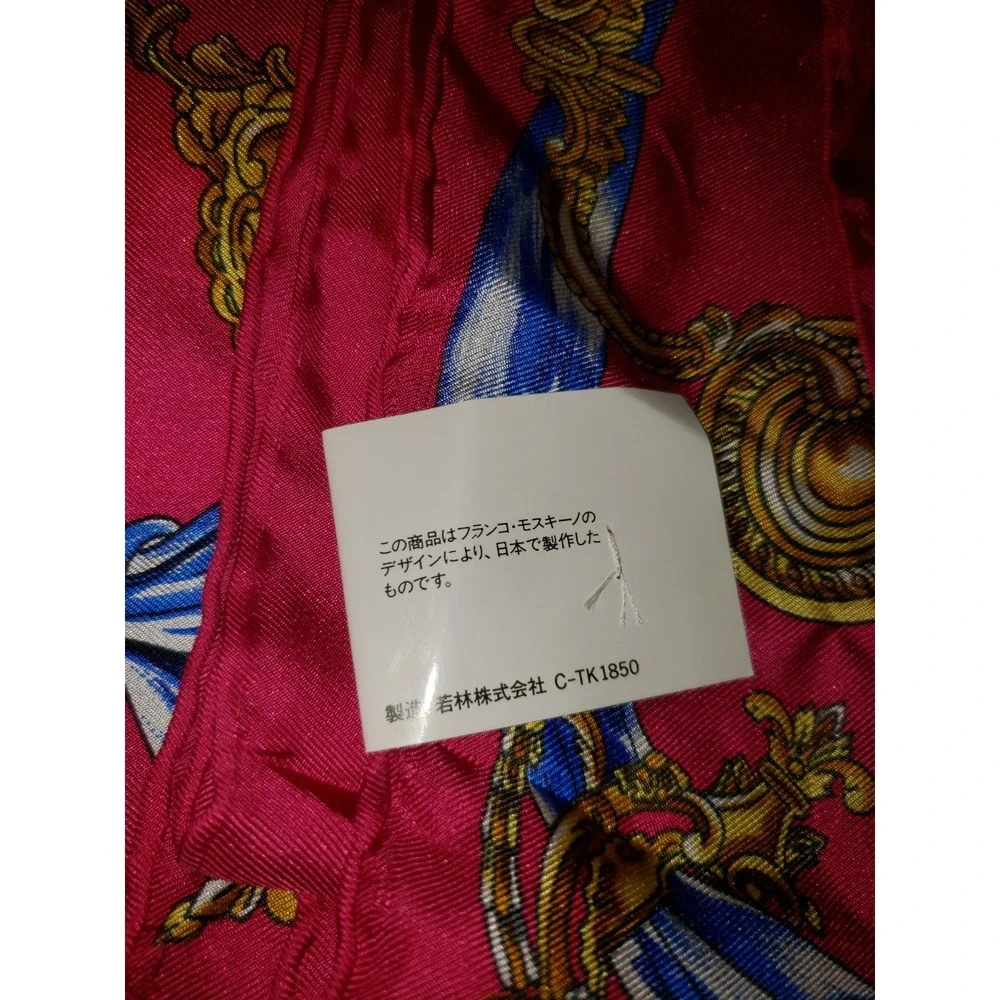 NWT Moschino Loves Chippendale‎ Too 100% Silk Scarf Hot Pink Eccentric Luxury